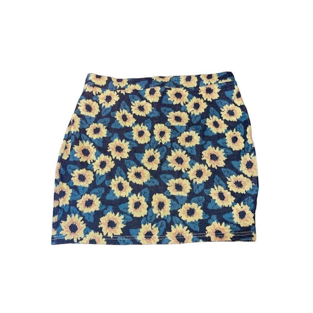 PINS AND NEEDLES Women's Size Medium Sunflower Print Pull On Skirt Retail $49